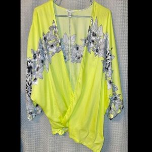 *NEW Forever 21 Neon Floral Kimono Size-M